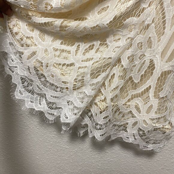 womens lace romper xs small white cream shorts light thin nwt tt - Picture 4 of 9